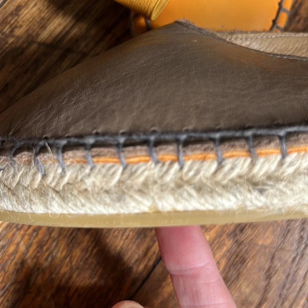 Act-Series espadrille shoes slingback leather taupe US 9 EU 40 quiet luxury